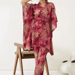 Anouk Printed Kaftan & Trousers With Belt-image-4
