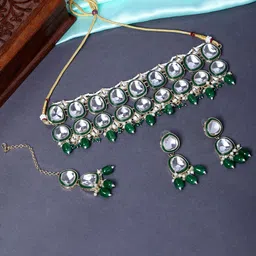 Mahi Multi Layerd Kundan Jewellery Set with Meena Enamel-image-1