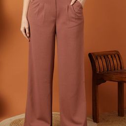 FFU Women Classic Straight Fit High-Rise Wide Leg Trousers-image-71
