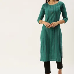 KALINI Women Keyhole Neck Gotta Patti Kurta-image-21