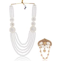 JIYANSHI FASHION Men White Jewellery Set-image-80