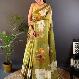 DIVASTRI Printed Zari Fusion Saree-image-15