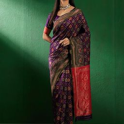Maroosh Floral Zari Banarasi Saree-image-14