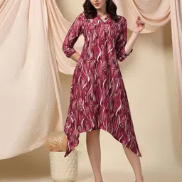 BAESD Printed Crepe Fit & Flare Midi Dress-image-97
