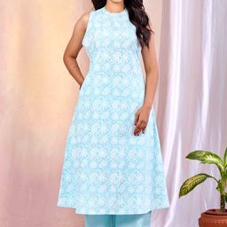 MissKurti Embroidered Pure Cotton A-Line Top & Trousers Co-Ords-image-37