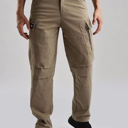 THE BEETEL HOUSE Men Relaxed Fit Heavy Twill Cargos Trousers-picture-9