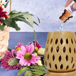 PEEPALCOMM 3Pcs Brown Printed Ceramic Long Electrical Diffuser With Mogra Aroma Oils image 4