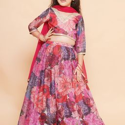 Bitiya by Bhama Girls Printed Ready to Wear Lehenga & Blouse With Dupatta-picture-36