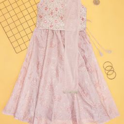 AKKRITI BY PANTALOONS Girls Embroidered Ready to Wear Lehenga & Blouse With Dupatta-picture-19