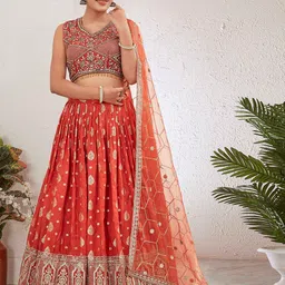 Chandbaali Embroidered Ready to Wear Lehenga & Blouse With Dupatta-picture-19