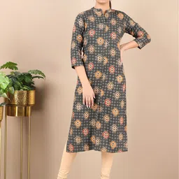 V TRADITION Women Blue Geometric Printed Kurta-image-29