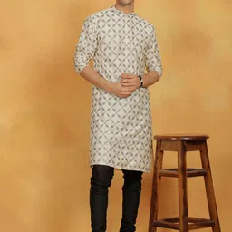VASTRAMAY Ethnic Motifs Embroidered Sequinned Straight Kurta With Churidar-picture-27