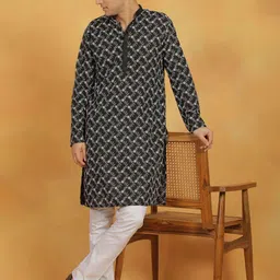 VASTRAMAY Floral Embroidered Thread Work Straight Kurta With Churidar-picture-39