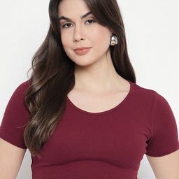 Mayra Round Neck Fitted Crop Top-image-26