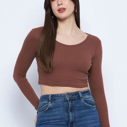 Mayra Round Neck Fitted Crop Top-image-46