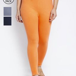GRACIT Women Pack Of 3 Cotton Ankle Length Leggings-picture-24