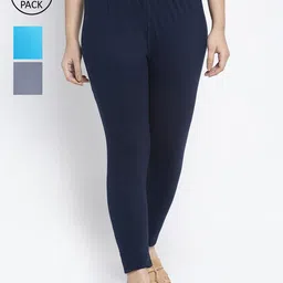 GRACIT Women Pack Of 3 Cotton Ankle Length Leggings-picture-45