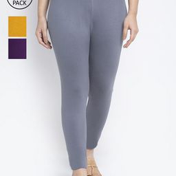 GRACIT Women Cotton Ankle Length Leggings Pack Of 3-image-127