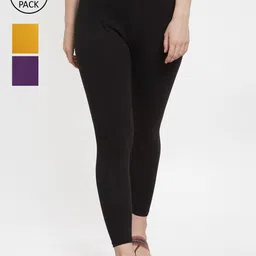 GRACIT Women Set Of 3 Super Combed Cotton Lycra Legging-image-16
