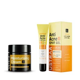 Ustraa Men Set of Oily Skin Moisturising Cream 100g & Oil Free Anti-Acne Spot Gel 15 g-20