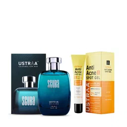 Ustraa Men Set of Scuba Cologne 100 ml & Anti-Acne Spot Gel 15 g-12