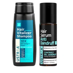 Ustraa Men Set of Anti-Dandruff Hair Serum 200 ml & Hair Vitalizer Shampoo 250ml-10