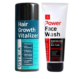Ustraa Set of Hair Growth Vitalizer 100ml & Power Face Wash 200g-58