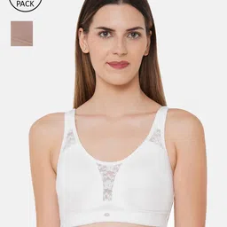 Soie Pack Of 2 Non Padded Non-Wired Full Coverage Stretch Cotton Minimizer Bras image 1