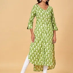 YU by Pantaloons Ethnic Motifs Printed Pure Cotton Kurta-image-69
