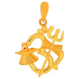 BHIMA Jewels 22K Hallmark 916 Purity Yellow Gold Aum Sivalinga Pendant-image-62