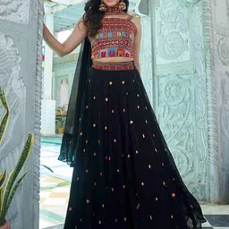 Fashion Basket Embroidered Sequinned Made to Measure Lehenga & Ready Wear Blouse With Dupatta-picture-10