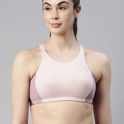 Enamor Pink & Purple Colourblocked SB26 Non Padded Wirefree Bra SB26-Parfait Pink-41