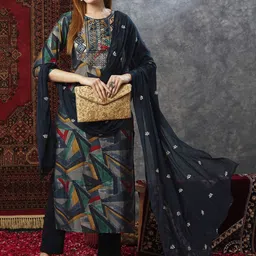 Anni Designer Ethnic Motifs Printed Sequinned Kurta with Trousers & Dupatta-picture-4