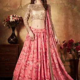 FABPIXEL Embroidered Semi-Stitched Lehenga & Unstitched Blouse With Dupatta-picture-27