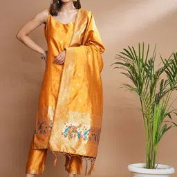 VredeVogel Ethnic Motifs Woven Design Kurta With Trouser & Dupatta-picture-48