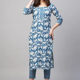 Anni Designer Floral Printed Round Neck Straight Kurta With Trouser-picture-29