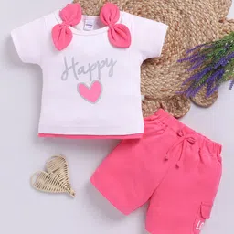 Moms Love Infant Girls Typography Printed Pure Cotton Clothing Set-image-78