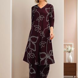 Banwaree Printed Pure Cotton Tunic & Palazzos Co-Ord Set-image-32