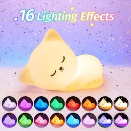 DWIZA ENTERPRISE White Kitty Cat Shaped 16 Color Changing Light Night Lamp With Remote image 5
