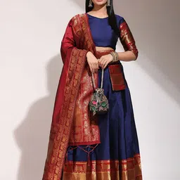Payu Semi-Stitched Lehenga & Unstitched Blouse With Dupatta-picture-42