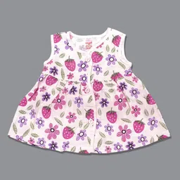 Born Babies Floral Print Organic Cotton A-Line Dress-50