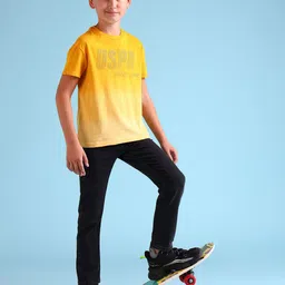 U.S. Polo Assn. Kids Boys Brand Logo Ombre Drop-Shoulder Pure Cotton Applique T-shirt-image-26