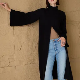 SASSAFRAS Women Cotton Longline Long Sleeves Pullover-image-77
