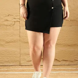 Berrylush Curve Women Mini Pencil Skirts-image-27