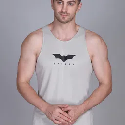 Antiloop Sleeveless Chest Printed Gym Vests Vest-02BatL.Grey-M-image-52