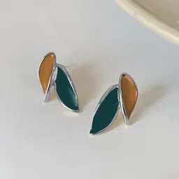 FIMBUL Silver-Plated Leaf Shaped Studs-12
