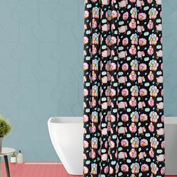 ArtzFolio Black & Pink Printed Waterproof Shower Curtain-image-95