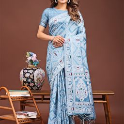 DIVASTRI Ethnic Motifs Ikat Saree-picture-43
