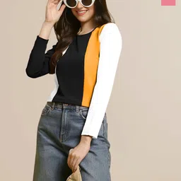 Mast & Harbour Pack of 2 Solid Round Neck Puff Sleeves Top-image-84