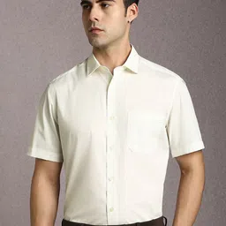 Louis Philippe Spread Collar Slim Fit Cotton Formal Shirt-picture-33